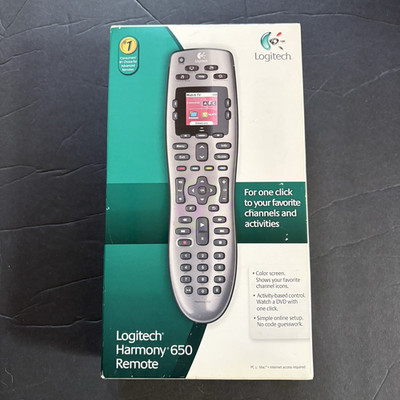 NEW in Box Logitech Harmony 650 Infrared All in One Remote Control LCD Screen 