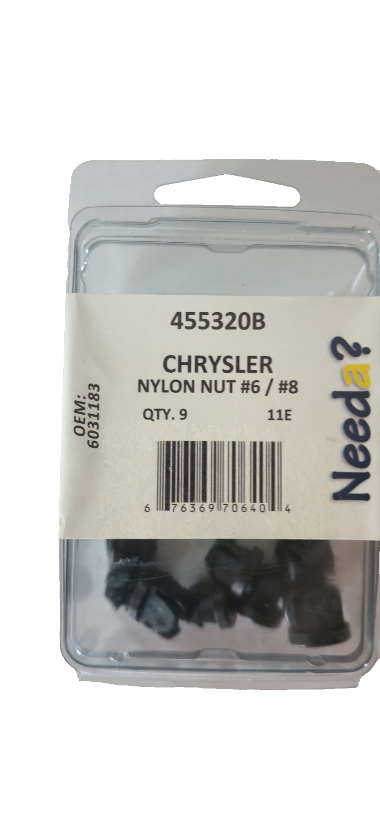 Needa 455320B Nylon Nuts, #6 / #8 For Chrysler 6031183 - 9 PACK