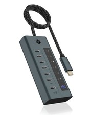 ICY BOX IB-HUB1457-C31, 7 Port Type-C USB 3.2 Gen 2 Hub, Aluminiumgehäuse