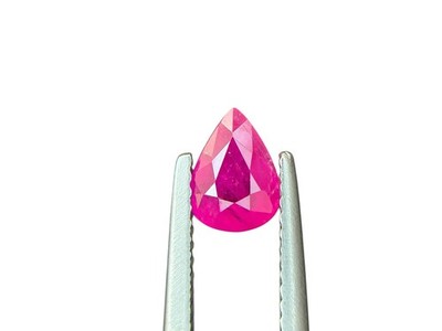 Certified 0.81 Ct Natural BURMA Red Ruby Unheated Pear Cut Loose Gemstone