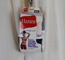 Hanes Originals 4 PACK Womens Mid-Thigh Boxer Brief Assorted Colors Size 8 XL 