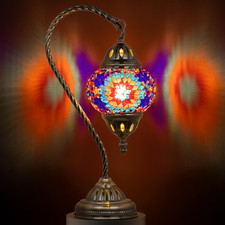 Stained Glass Lamp Moroccan Lamps with Tiffany Style, Handmade Turkish Mosaic La
