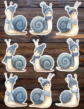 Cartoon Winter Snail Die Cut Vinyl Stickers Scrapbooking Laptop Waterbottle