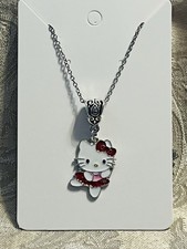Sanrio Hello Kitty Whimsical Charm Cartoon Adorable Fashion Silver Necklace 18  