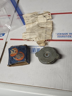#ad 1940 1947 Buick 7 Lb. Radiator Cap 1950#x27;S Corvette RC3 NOS OEM AC PRESSURE CAP $120.00