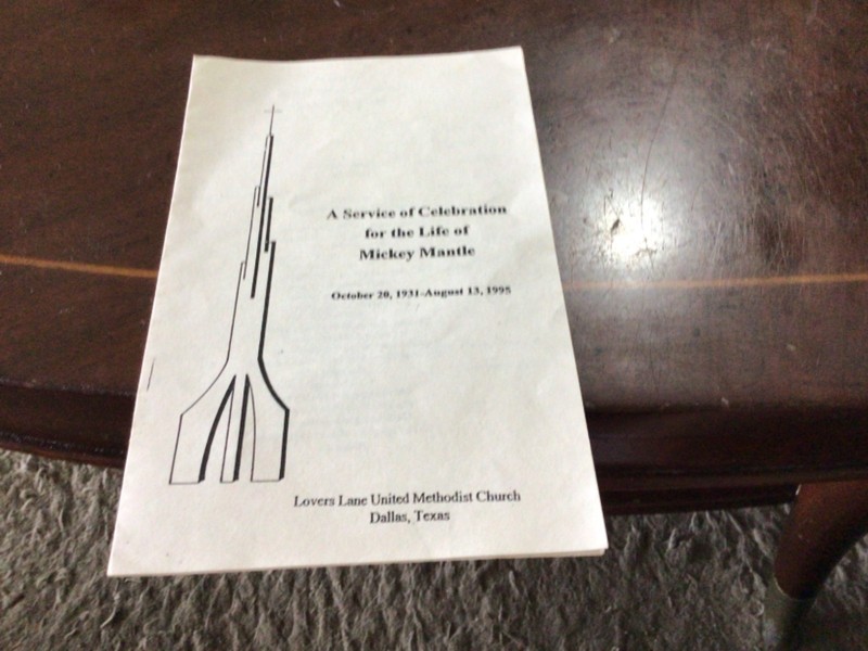 CELEBRATION OF LIFE OF MICKEY MANTLE FUNERAL PROGRAM