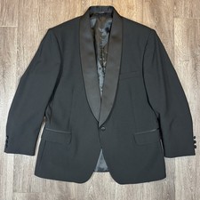 Neil Allyn Black Tuxedo Jacket w/ Satin Shawl Lapel- 100 Wool-Wedding 43S