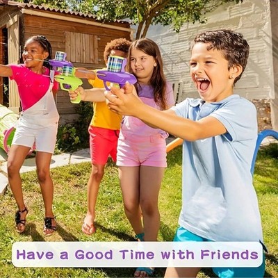Foam Disc Launcher Toy Gun for Kids Indoor Outdoor Flying Disc Shooting Game Set