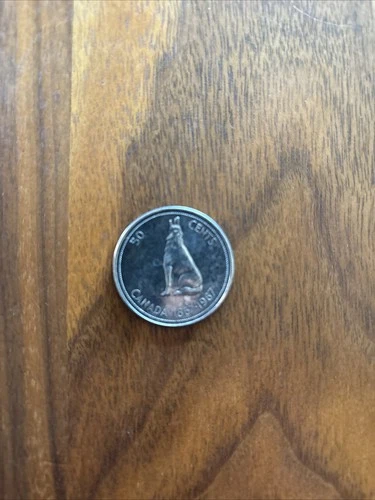 Canada 1867-1967 Silver 50 Cent Canadian Half Dollar 50c 1967 Ag Howling Wolf