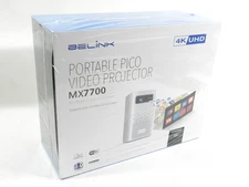 Belink MX7700  Portable Pico Video Projector, 3D 4K UHD. New In Shrink Wrap Box