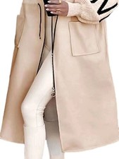 Damen-Windjacke mit Kapuze, Gestrickt, Langärmelig, Übergroß, , Taill3463