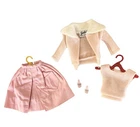Vintage 1960s Tagged Barbie Pink Cardigan Sweater & Shell with Skirt & Shoes Set