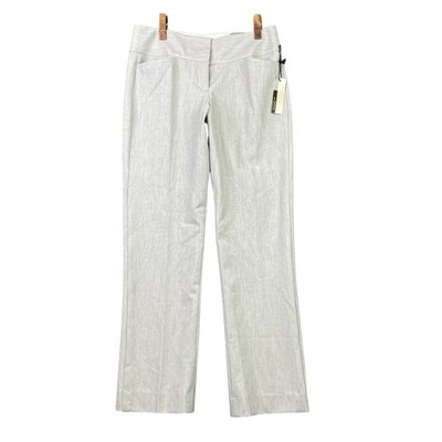 Express Editor Flare Dress Pants Womens 6P Gray Wide Waistband Workwear Trousers