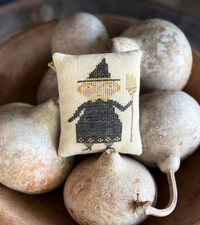 Smaragd Kreuzstich Muster Sampler Qu&auml;ker Halloween Hexe Pfannkuchen