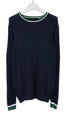 GANT Jumper Men's MEDIUM Navy Blue Round Neck Knitted Pullover
