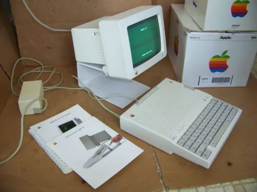 Vintage Apple IIc Computer w Monitor, Stand, Power Supply, Cords, Manuals, works