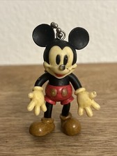 Disney Mickey Mouse Keychain Bendable Posable Rubber Figurine Vintage Rare Toy
