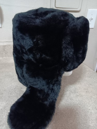 Vintage Russian Faux Fur Quilted Inside Ushanka Aviator Ear Flap Hat - Picture 2 of 6