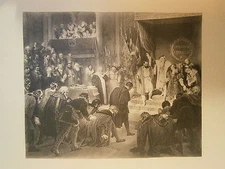 Engraving board The Abdication of Gustave Wasa after Hersent Engraver Henriquel