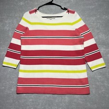 LOFT Pink/White Striped Sweater Women  s Size: MP