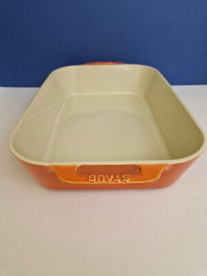 FRANZÖSISCHER STAUB ORANGE Keramik Rechteck Bräter Backform 14'' x 10''