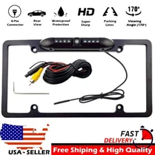 Backup Rearview Camera License Plate Frame IP69 for DUAL Car Radio Black