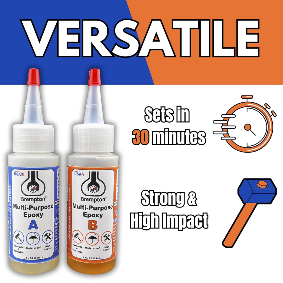 Brampton MultiPurpose Epoxy Epoxy Glue Kit for Metal, Wood, Tile