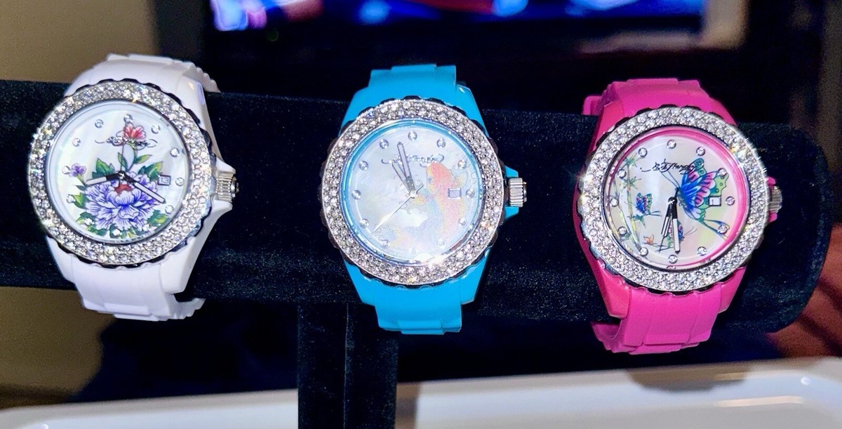 Ed Hardy Women's Watches Set Of 3 Kills Love Slowly Need Ed Hardy Women's Watches Set Of 3 Kills Love Slowly Need
