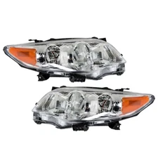 Headlights Left+Right For 2011 2012 2013 Toyota Corolla CE LE L Headlamps Chrome