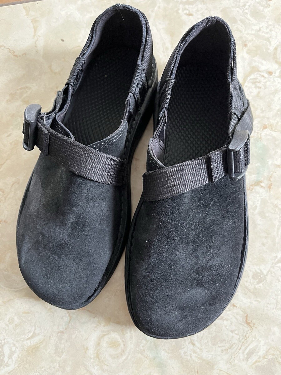 CHACO Closed Toe PedShed Ecotread BLACK Suede Slip On Shoes Youth Size