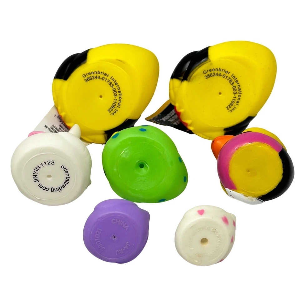 Резиновая утка лот из 7 уток белый кролик зеленый динозавр грады мини гламур - Изображение 4 из 4