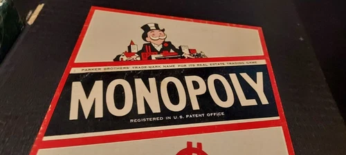 Vintage Monopoly Game Parker Brothers Popular Editon 1954 Long Design