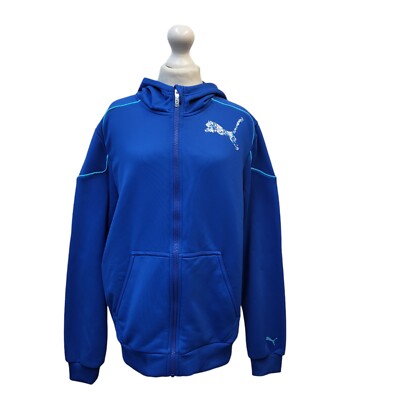 Puma Sport Trainingsjacke blau mit Kapuze Jungen Größe XL CC995
