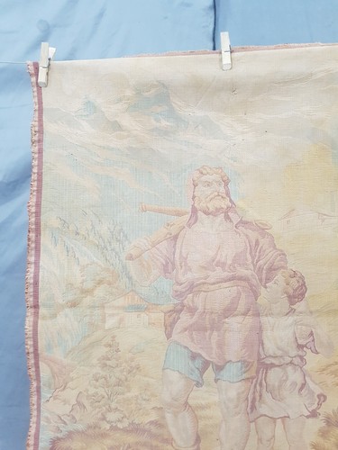 Vintage Französische Schöne Szene Wandbehang Wandteppich 84x65 cm - Bild 8 von 14