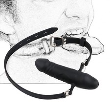 Harness Silicone Full Mouth Oral Open Mouth Gags Double-Ended Plugs Adult