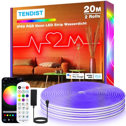 TENDIST 20M RGB IP68 Tira LED Neón, WiFi, Alexa, Sincronización de Música, Impermeable - Imagen 2 de 7