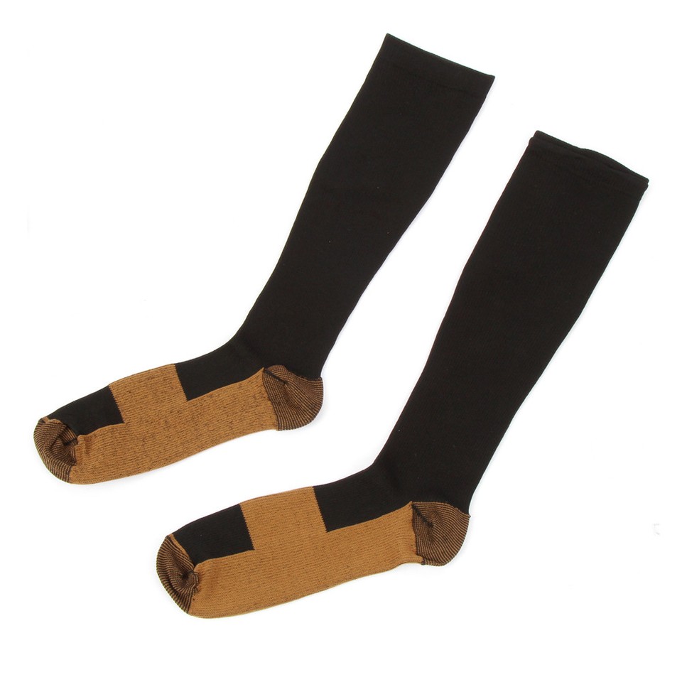 Plus Size Compression Socks Copper Infused Compression Socks - 20-30mmHg, Zipper, Open Toe For Men & Women Knee Socks - Foto 13