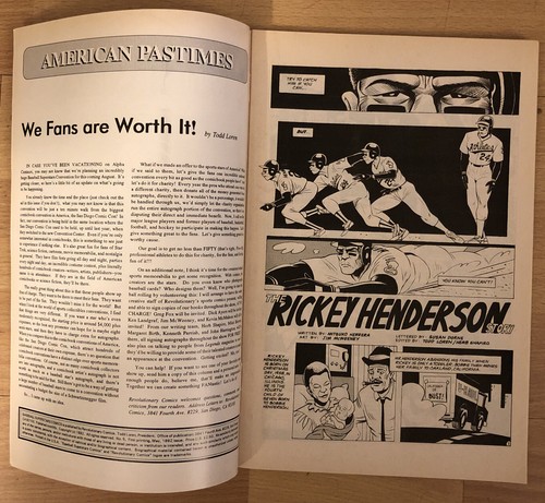 “Baseball Superstars Comics” Rickey Henderson Comic #5 Athletics Yankees (1992) - Picture 2 of 4