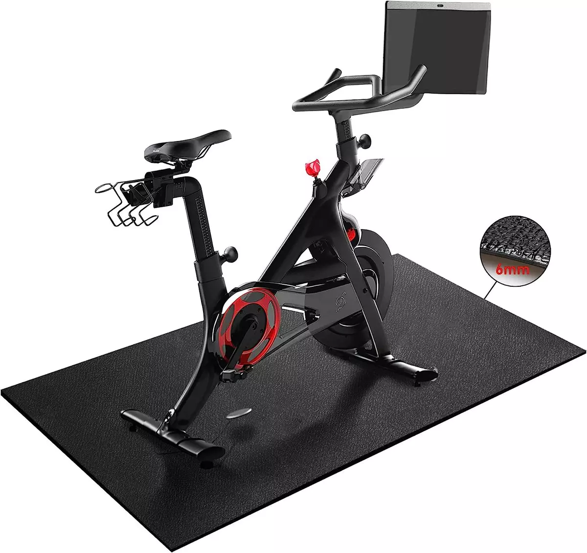 Peloton Bike Mat | 6mm Thickness, Exercise Mat/Treadmill for Black