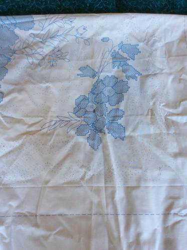 Bucilla Stamped Cross Stitch Lap Quilt Kit 45"X45"-Flowers From The Garden - Picture 3 of 4