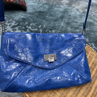 Sofia by Sofia Vergara Blue Silver Accents Shoulder Bag Satchel Purse Crossbody