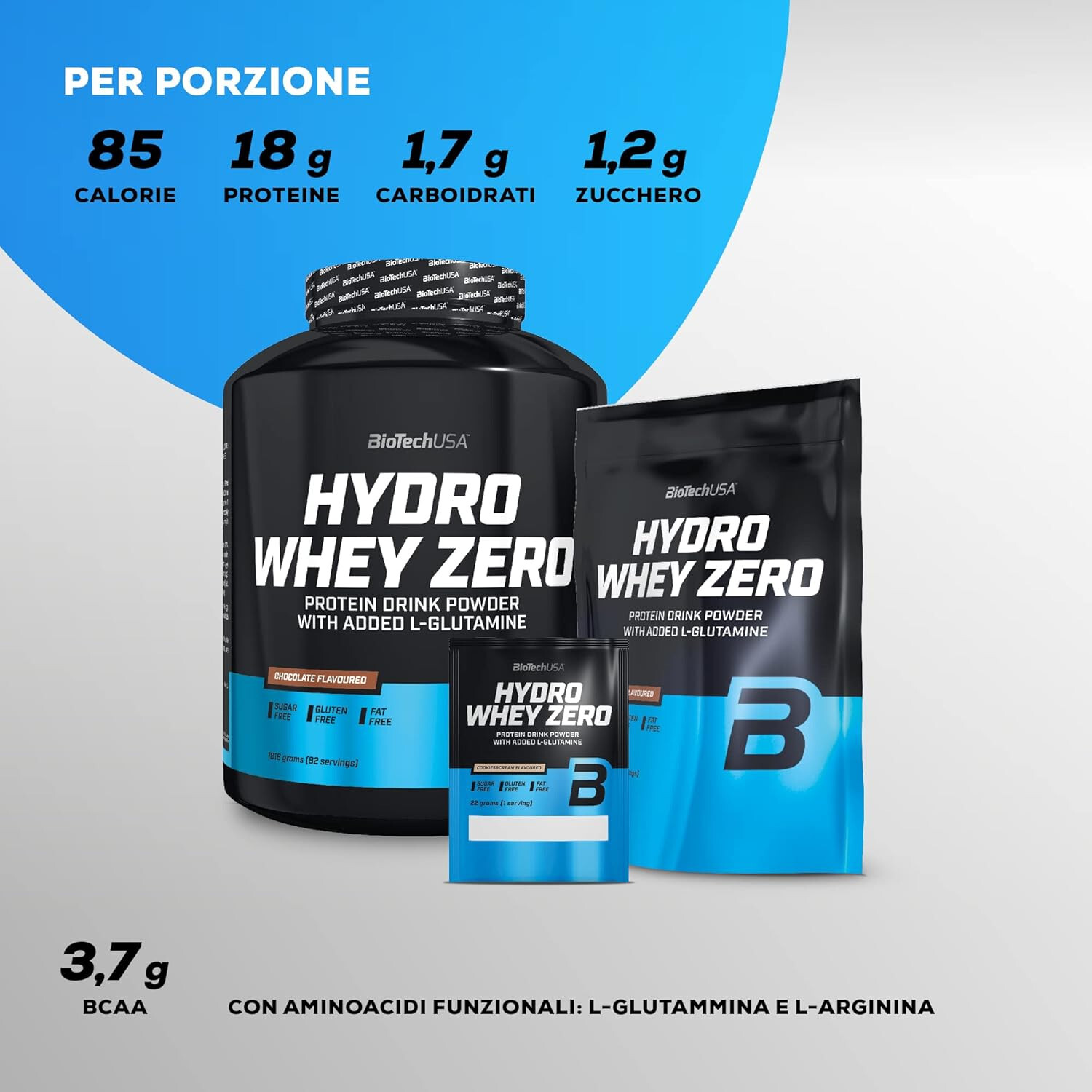 BioTechUSA Hydro Whey ZERO proteine in polvere idrolizzate 454/1618g BioTech