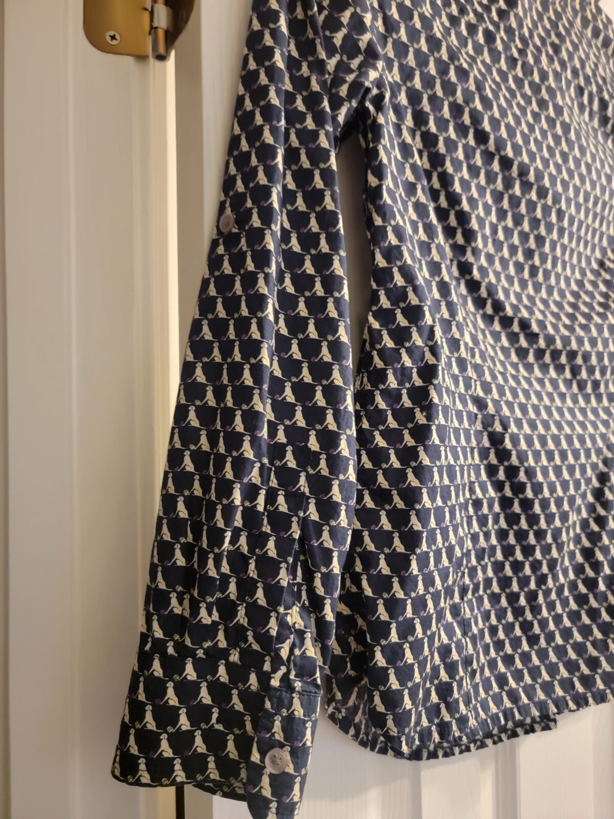 Talbots Button Up Dog Sitting Pattern Women's Shi… - image 9