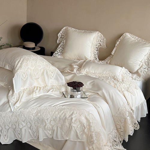 Luxury 100% Cotton Bedding Set Embroidery Duvet Cover Bed Sheet 2 Pillowcases - Picture 10 of 48