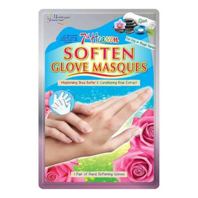 3 x 7th Heaven - Hand Softening Gloves - Moisturising Shea Butter & Rose Extract