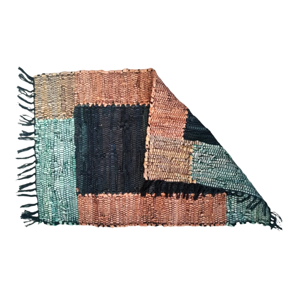 Alfombra de cuero ignífuga rectangular verde 24x36 pulgadas (60x90 cm) - Rústica resistente al calor Foto 3 de 4