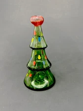 4" Collectible Christmas TREE TOBACCO Glass Handmade Pipe - Fast Shipping