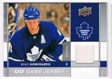 2009-10 UPPER DECK GAME JERSEYS MIKE KOMISAREK JERSEY 1 COLOR TORONTO MAPLE