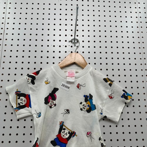Vintage Panda WorkOut Graphic Shirt White Single Stitch Girls Size 6 13.5x15 - Picture 2 of 14