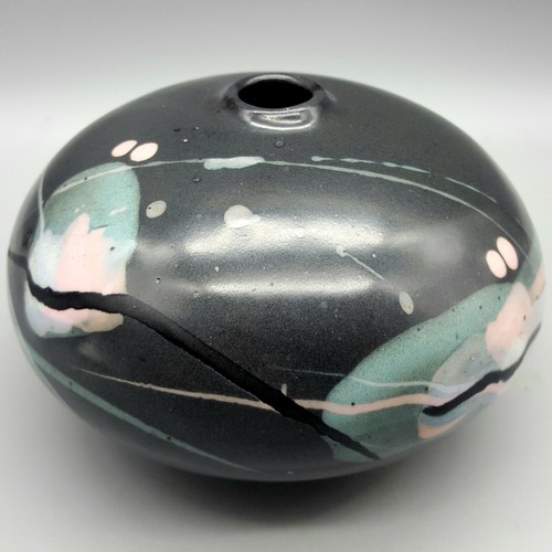 Mark Chamberlain 5,5" handgeworfen Studio Kunstkeramik Unkraut Topf Vase Kosmos USA - Bild 5 von 10